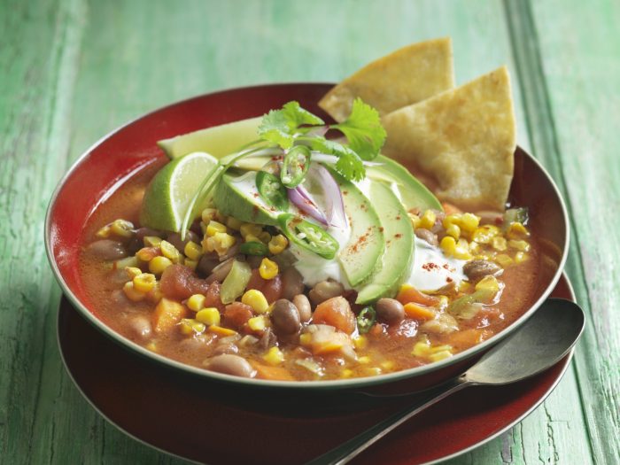 Bean soup with sweetcorn avocado and tortilla crisps.jpg