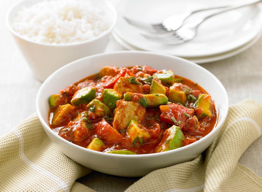 Chicken, capsicum and avocado casserole