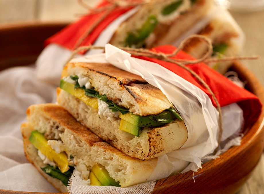 Avocado, fetta & baby spinach on Turkish bread