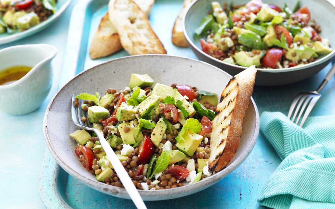 Avocado, Lentil and Tomato Salad