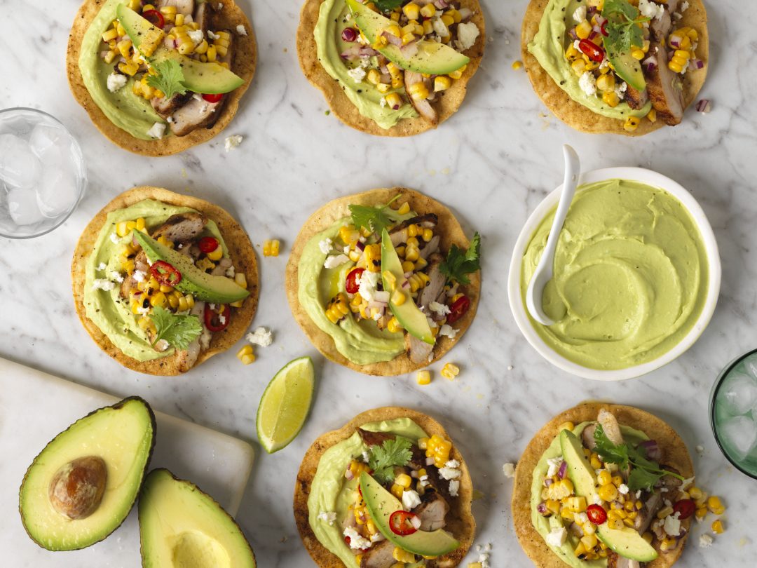 Smoky Chicken Tostadas With Avocado Crema - Australian Avocados