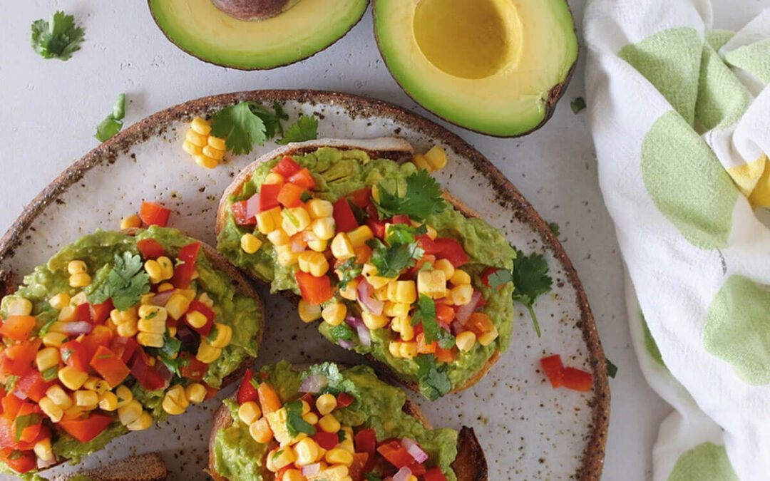 Smashed Avo Toast With A Corn And Red Pepper Salsa