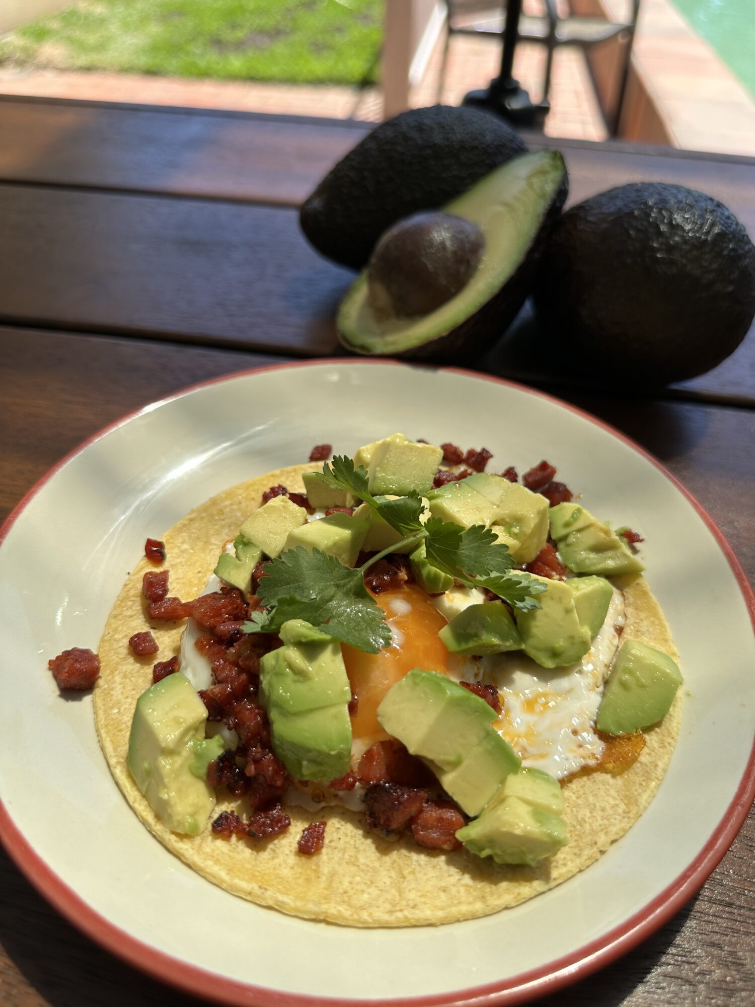 Avocado and Chorizo Breakfast Taco