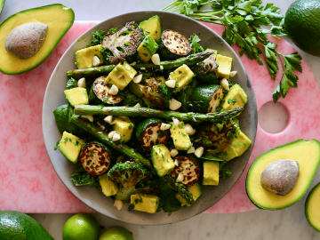 Shepard Avocado Supergreens Salad with charred greens